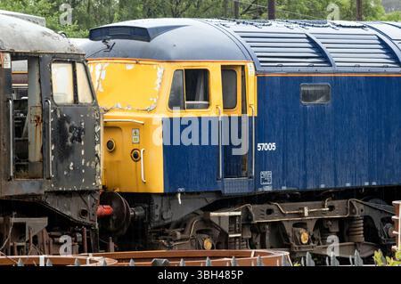 Locomotiva classe 57 57005 presso West Coast Railways, Carnforth. Foto Stock