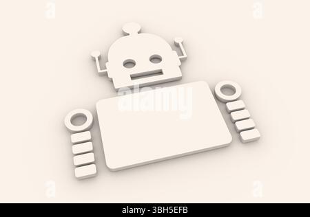Carino robot vintage. Immagine relativa del settore della robotica. Rendering 3D. Foto Stock