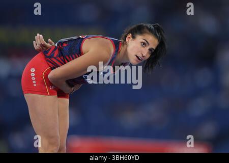 Roma, Italia 6 giugno 2025: Caveau polare femminile, Roberta Bruni (ITA) gareggia durante la Lega dei Diamanti 2025 - Gala d'Oro Pietro Mennea di ​​Athletics allo Stadio Olimpico di Roma Foto Stock