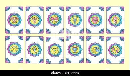 Raccolta di carte di tarocchi Illustrazione Vettoriale