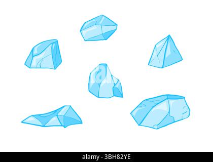 Colorati cubetti di sale animato su sfondo bianco. Set (Imposta) Illustrazione Vettoriale