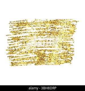 Sfondo scintillante Golden Paint su sfondo bianco. Sfondo con scintille dorate ed effetto glitter. Spazio vuoto per il testo. Illustrazione vettoriale Illustrazione Vettoriale