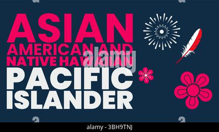 United in Heritage, Asian American e nativi Hawaiian Pacific Islander Illustrazione Vettoriale