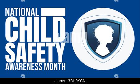 Safe Kids, strong Futures, Child Safety Awareness Month design templet Illustrazione Vettoriale
