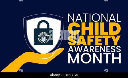Safe Kids, strong Futures, Child Safety Awareness Month design templet Illustrazione Vettoriale