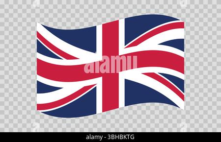 Bandiera del Regno Unito. Simbolo nazionale inglese in colori ufficiali. Icona modello. Sfondo vettoriale astratto Illustrazione Vettoriale