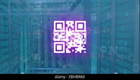 Immagine del codice qr di sicurezza sul codice qr di sicurezza. Concetto di comunicazione globale e sicurezza dei dati immagine generata digitalmente. Foto Stock