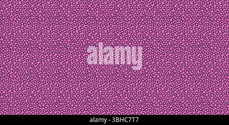 Motivo circolare irregolare senza cuciture con anelli a forma di matita disegnati a mano. Sfondo divertente con macchie colorate di colore viola e rosa Illustrazione Vettoriale