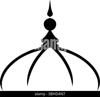 Sagoma della cupola della moschea - icona vettoriale, architettura islamica Illustrazione Vettoriale
