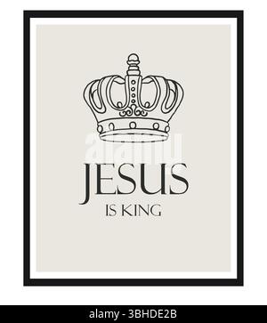 Simboli della linea cristiana poster dello schizzo, religione arte disegnata a mano, decorazione della parete della Bibbia Illustrazione Vettoriale