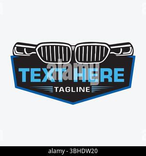 Logo della griglia anteriore dell'auto - Logo per la riparazione dell'automobile Illustrazione Vettoriale