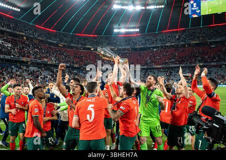 MONACO DI BAVIERA, GERMANIA - 08 GIUGNO: Cristiano Ronaldo della Nazionale del Portogallo della Nazionale del Portogallo celebrazione della Nazionale del Portogallo durante la UEFA Nations League 2025 Foto Stock