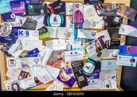 Melbourne, Florida, Eau Gallie Arts District, Highland Avenue, Grumpy's Biscuits, ristorante con cucina confortevole, interno, biglietto da visita, bacheca elettronica Foto Stock