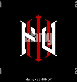 Logo monogramma iniziale con rettangolo geometrico moderno design elegante con sfondo isolato, logo minimalista in stile geometrico. Illustrazione Vettoriale