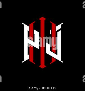 Logo monogramma iniziale con rettangolo geometrico moderno design elegante con sfondo isolato, logo minimalista in stile geometrico. Illustrazione Vettoriale