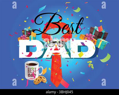 Happy Father's Day 2025 Calligraphy background – Handwritten Typography Design for Greeting Cards, poster e Social Media Illustrazione Vettoriale