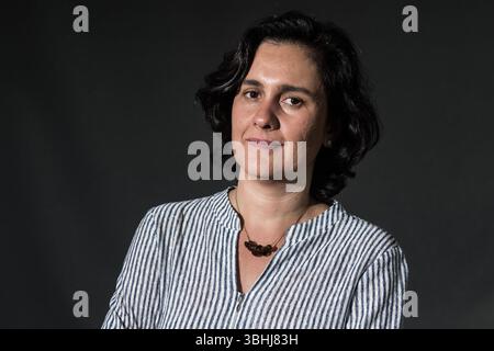 Edimburgo, Scozia. 22 agosto 2018. Kamila Shamsie all'annuale Edinburgh International Book Festival. Foto Stock