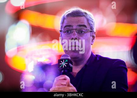 São PAULO, SP - 10.06.2025: FEBRABAN TECH 2025 - February Tech 2025 inizia questo martedì (10) all'Expo Transamérica nel sud di São Paolo, alla sua 35a edizione. Si tratta del più grande evento tecnologico e di innovazione nel settore finanziario, che riunisce i leader del settore finanziario, tecnologico, sostenibile, delle telecomunicazioni, del commercio al dettaglio e delle aree interessate all'innovazione per discutere le questioni attuali dell'economia digitale. Nella foto, l'amministratore delegato di Itaú Unibanco Milton Maluhy Filho. (Foto: Aloisio Mauricio/Fotoarena) Foto Stock