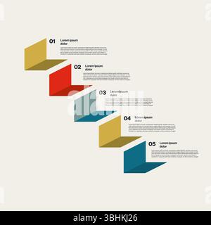 Modello infografico della timeline aziendale, concetto vettoriale. Visualizzazione dei dati, fasi cardine. Design minimalista. Illustrazione Vettoriale