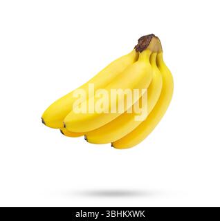 Banane per bambini isolate su sfondo bianco. Branco galleggiante di banane isolato. Foto Stock