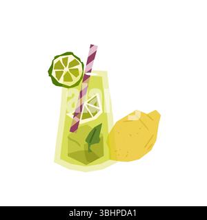 Illustrazione della bevanda estiva al limone Illustrazione Vettoriale
