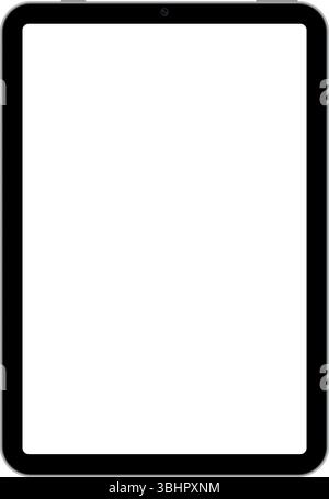 Tablet PC con schermo vuoto su sfondo trasparente. Illustrazione vettoriale realistica, per grafica e web design Illustrazione Vettoriale