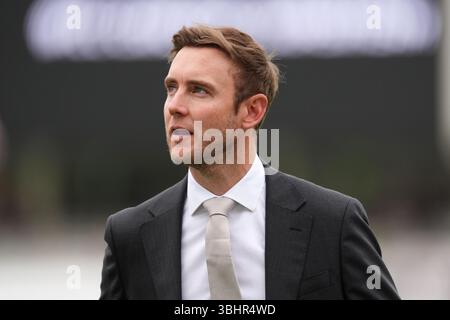 Stuart Broad il primo giorno dell'ICC World test Championship Final Match a Lord's, Londra. Data foto: Mercoledì 11 giugno 2025. Foto Stock