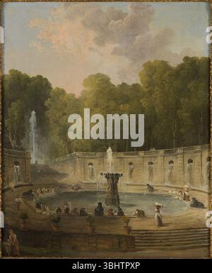 Hubert Robert (1733-1808). "Lavandières dans un parc". Huile sur Toile, vers. 1775. Musée des Beaux-Arts de la Ville de Paris, - Petit Palais. - Hubert Robert - Washerwomen in a Park - PDUT881 - Musée des Beaux-Arts de la ville de Paris Foto Stock