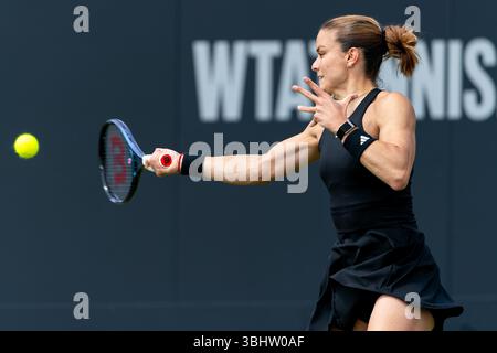 ROSMALEN, PAESI BASSI - 11 GIUGNO: La Grecia Maria Sakkari in azione durante il terzo giorno dei Campionati di campo aperto di Libema 2025 ad Autotron l'11 giugno 2025 a Rosmalen, Paesi Bassi. (Foto di Joris Verwijst/Orange Pictures) Foto Stock