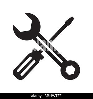 Icona di riparazione strumenti vettoriali icona simbolo isolato Illustrazione Vettoriale