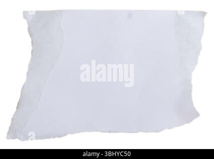 Bordo strappato del white paper isolato su bianco Foto Stock