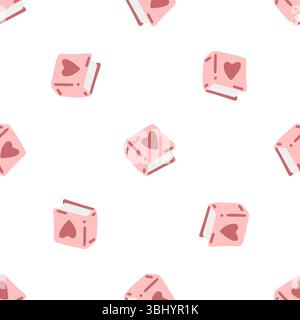 Motivo cuore libro rosa senza cuciture Illustrazione Vettoriale