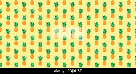 Motivo di ananas senza cuciture per la giornata internazionale dell'ananas Illustrazione Vettoriale