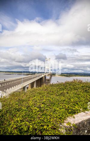 Il ponte Severn che collega Galles e Inghilterra vicino a Bristol Foto Stock
