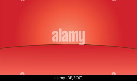 Sfondo sfumato rosso con disegno curvo con orizzonte di riferimento Abstract Warm Backdrop Illustrazione Vettoriale