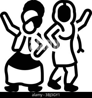 Icona per bhangra dance, bhangra Illustrazione Vettoriale