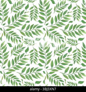 Motivo senza cuciture di fiori ad acquerello. Illustrazioni di piante disegnate a mano Foto Stock