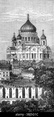 Schizzi a Mosca, del nostro artista speciale: La Chiesa del Salvatore, 1874. La cattedrale di Cristo Salvatore è una cattedrale ortodossa russa. Da "Illustrated London News", 1874. Foto Stock