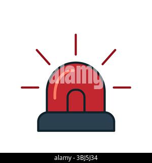 Simbolo della luce di emergenza del veicolo che indica l'urgenza Illustrazione Vettoriale