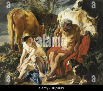 Mercurio e Argus, c1620. Si trova nella Collezione di Musée des Beaux-Arts, Lione. Foto Stock