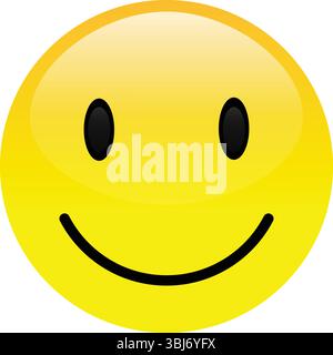 Smiley affronta l'emojji giallo Illustrazione Vettoriale