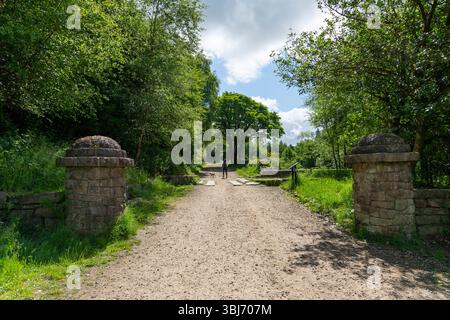 Rivington Terraced Gardens vicino a Bolton, nell'Inghilterra nordoccidentale. Un'area popolare per camminare. Foto Stock