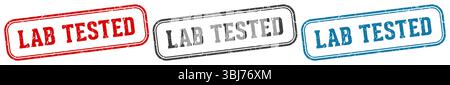 timbro testato in laboratorio. set di timbri testati in laboratorio su sfondo bianco Illustrazione Vettoriale