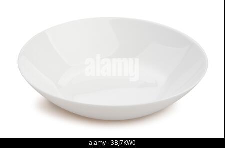 percorso vuoto della piastra bianca isolato su bianco Foto Stock
