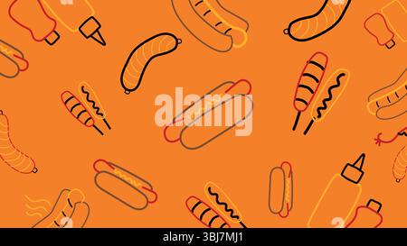 Spuntino con salsiccia alla griglia Illustrazione Vettoriale