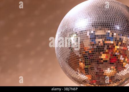 Argento palla da discoteca Foto Stock
