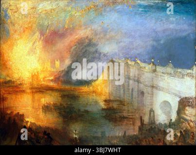 Joseph Mallord William Turner, inglese - il bruciore delle case dei signori e Commons, 16 Ottobre 1834 - Google Art Project Foto Stock