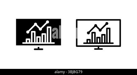 Icone avanzate di monitoraggio e analisi perfette per dashboard finanziari, piattaforme di trading e applicazioni di business intelligence Illustrazione Vettoriale