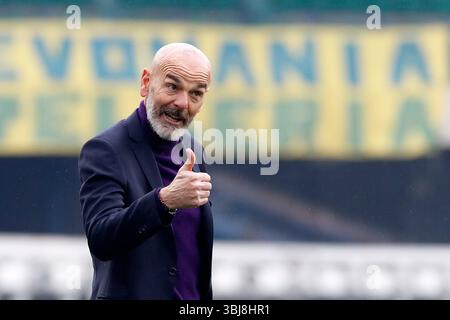 Verona, Italia. 27 gennaio 2019. Foto Paola Garbuio/LaPresse27 gennaio 2019 Verona, Italia sport calcio Chievo Verona vs Fiorentina- Campionato di calcio serie A TIM 2018/2019 - stadio Bentegodi nella foto: pioli Stefano Photo Paola Garbuio/LaPresse gennaio 27, 2019 Verona, Italia calcio sportivo Chievo Verona vs Fiorentina - Campionato Italiano A TIM 2018/2019 - stadio Bentegodi. Nella foto:pioli Stefano Credit: LaPresse/Alamy Live News Foto Stock