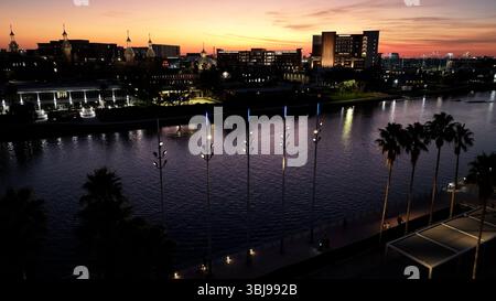 Tampa Skyline in Florida Stati Uniti. Destinazione del viaggio. Punto di riferimento turistico. La bella città di Tampa, negli Stati Uniti. Foto Stock